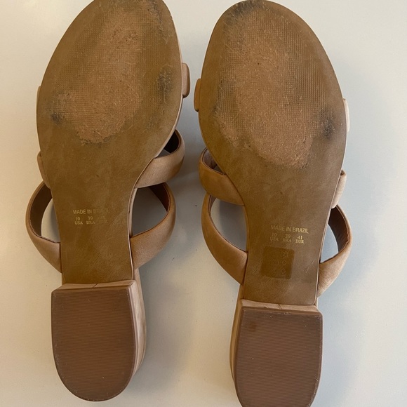 Sold-L’intervalle Strappy Tan Suede Low block heel, size 10.5/40 - Picture 5 of 5